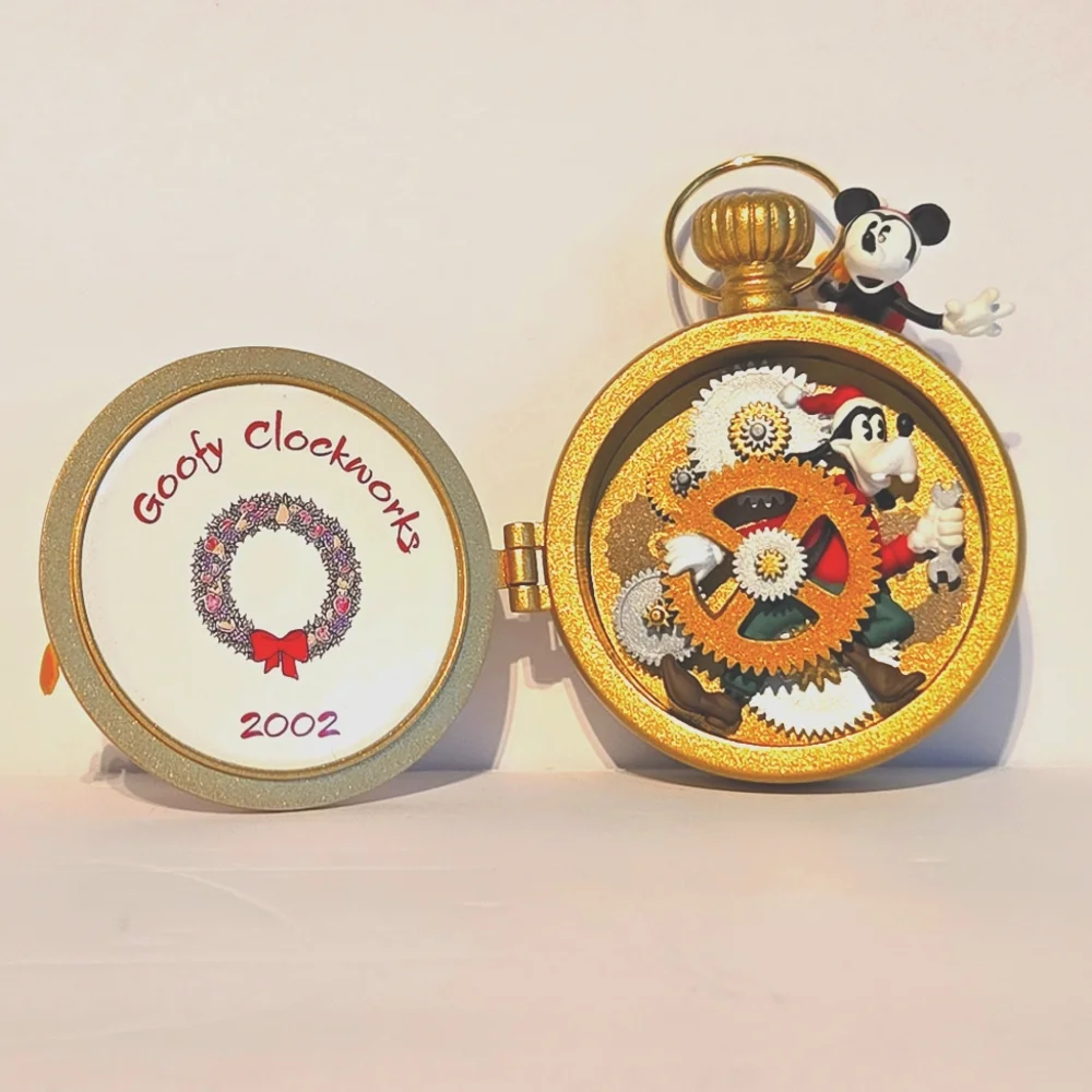 VTG 2002 Hallmark Disney Goofy Clockworks Pocket Watch Ornament w Original Box